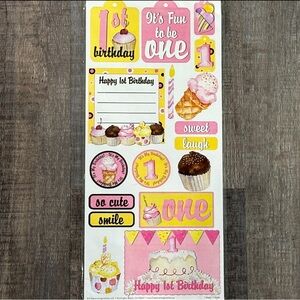 💞 New It’s Fun To Be One 1st Birthday Scrapbook Craft Stickers